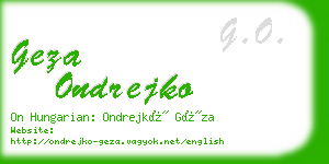 geza ondrejko business card